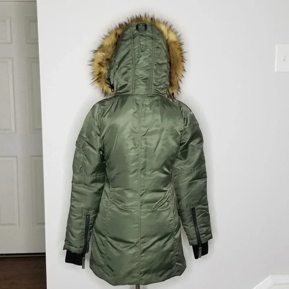 S13 Urban Outfitters Eskimo Faux Fur Trim Down Parka Winter Coat XS - Picture 6 of 12